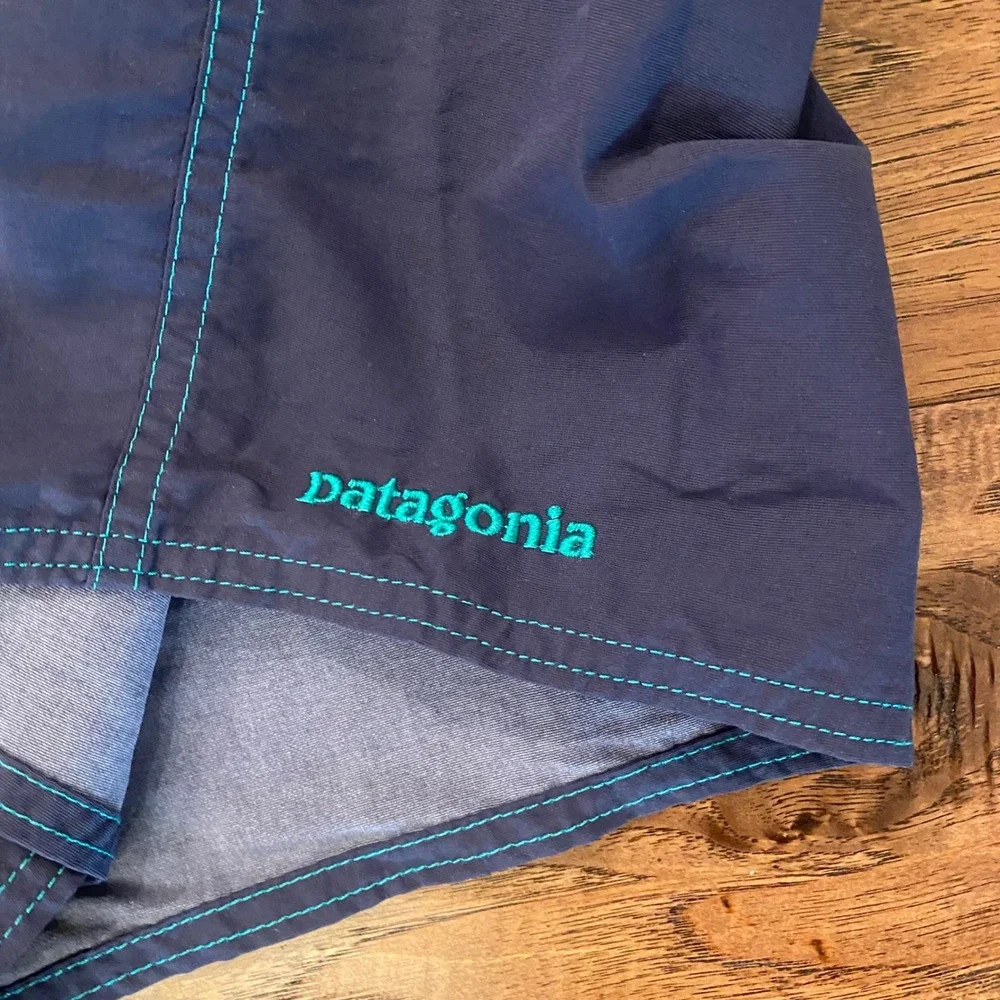 Patagonia Board Shorts Mens 36 Blue Teal Colorblock Nylon Swim Trunks 9 Inseam